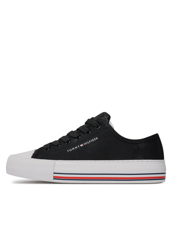 Tommy Hilfiger Kedas Tommy Hilfiger Low Cut Lace-Up Sneaker T3A9-33185-1687 S Melns