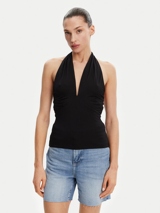 Guess Guess Τοπ W5GP16 KACM2 Μαύρο Slim Fit