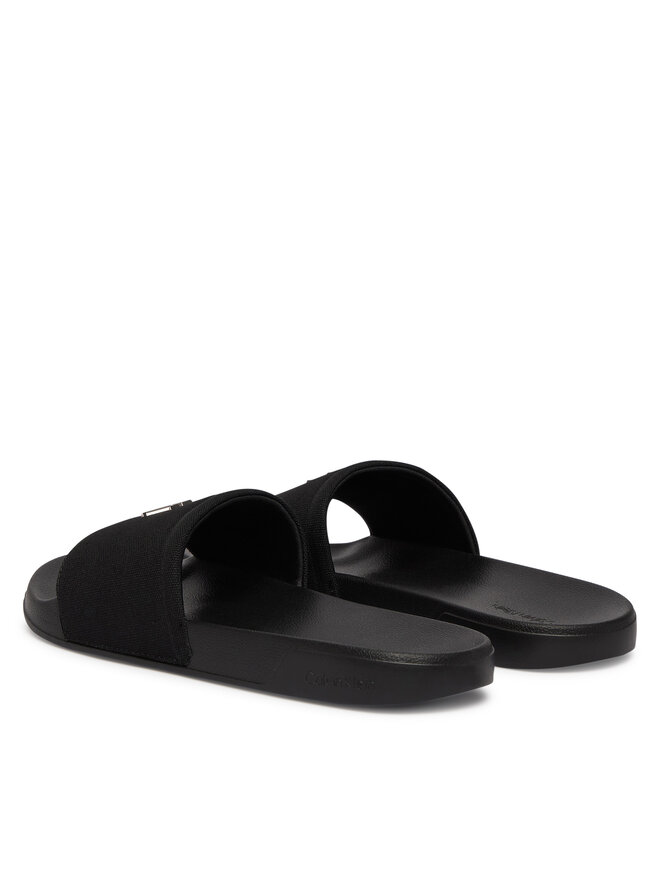 Calvin Klein Pantoletten Calvin Klein Nemo - Canvas Signature Logo Sliders HW0HW02960 Schwarz
