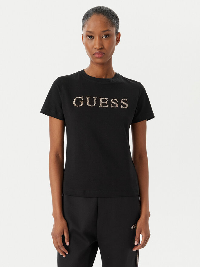 Guess Guess Футболка V6RI20 J1314 Чорний Regular Fit