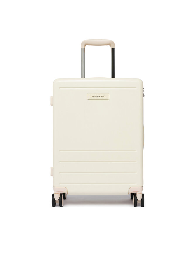 Tommy Hilfiger Rankinio bagažo lagaminas Tommy Hilfiger Th Travel Cabin Case AW0AW17829 Écru