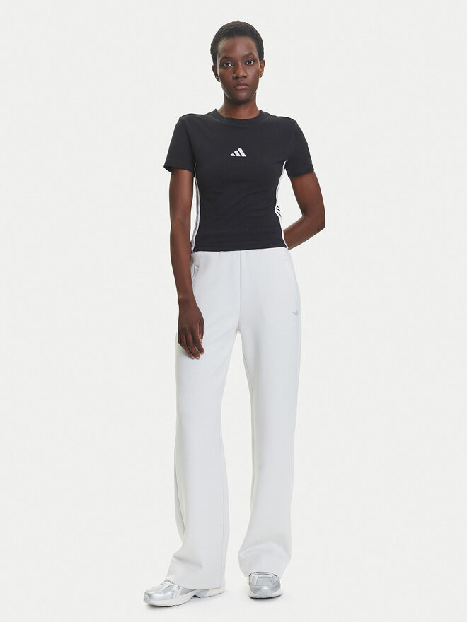 adidas adidas Marškinėliai Essentials 3-Stripes JC8325 Juoda Slim Fit
