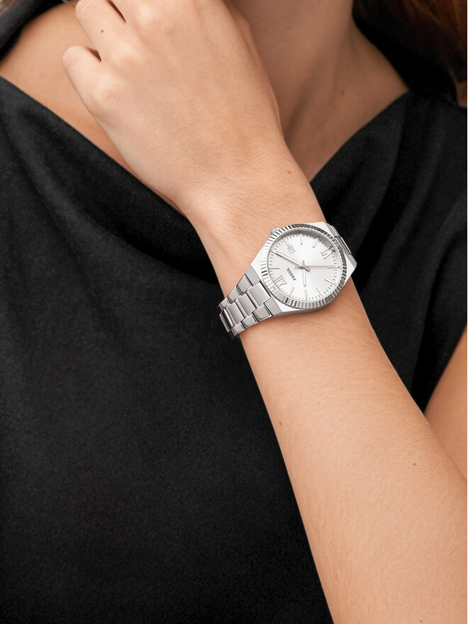 Fossil Uhr Fossil Scarlette ES5300 Silberfarben