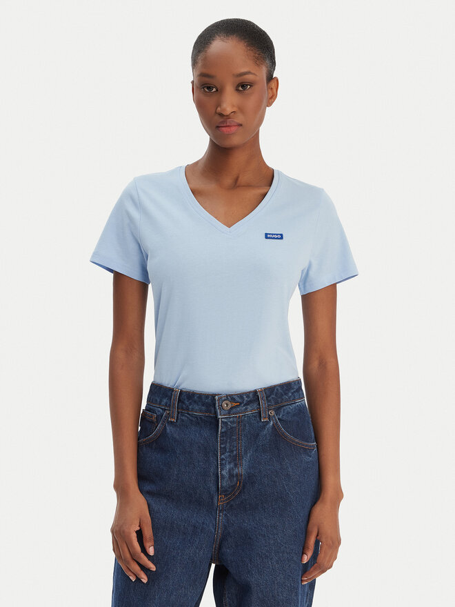 HUGO HUGO Футболка Classic 50513667 Світло-синій Slim Fit