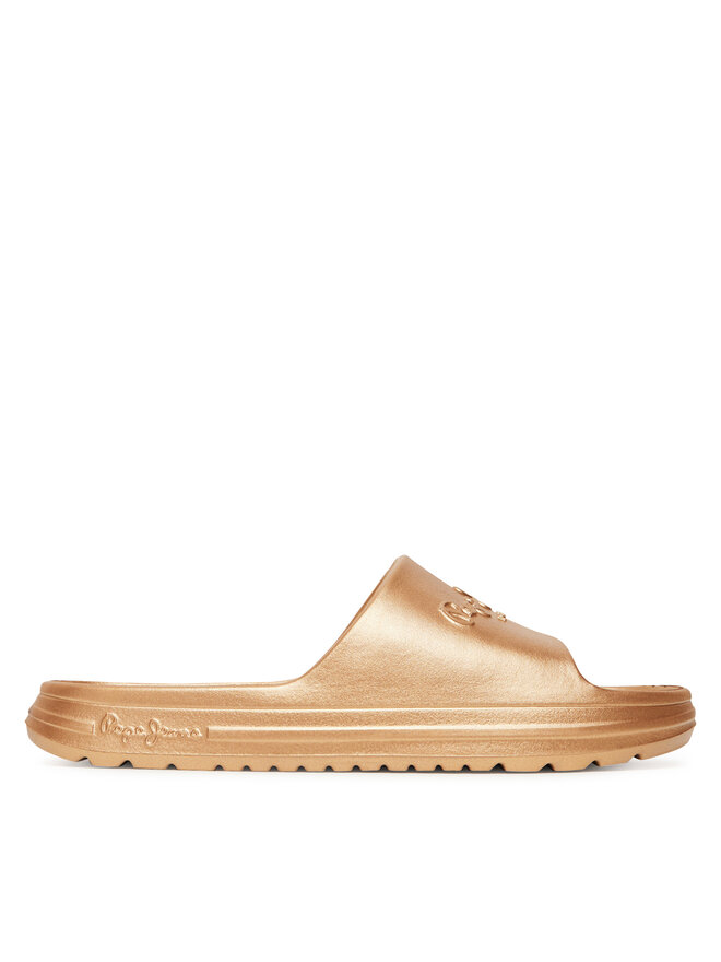 Pepe Jeans Klapki Pepe Jeans Beach Slidemet PLS70165 Złoty