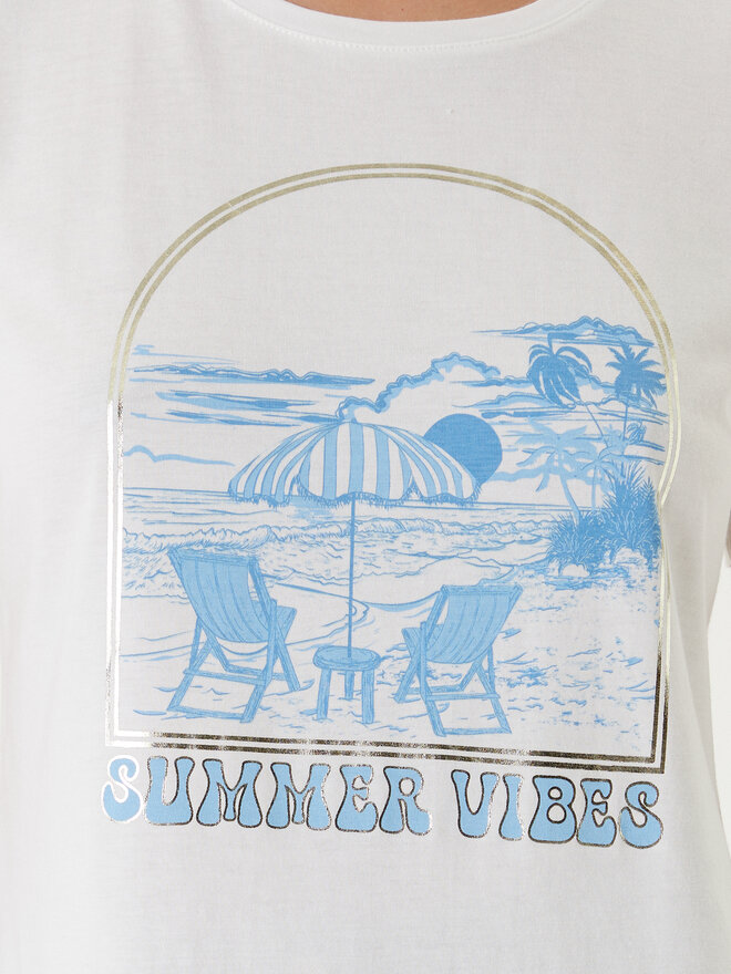 Morgan Morgan Camiseta 251-DVIBES Blanco Regular Fit