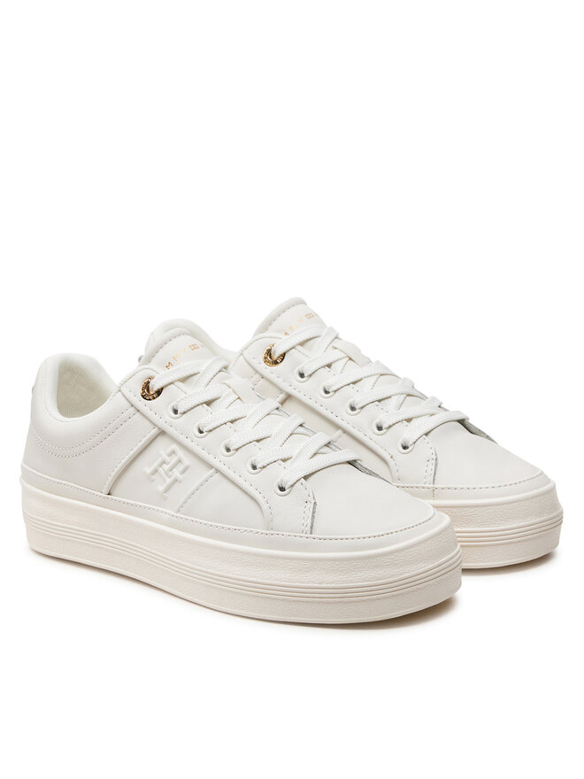 Tommy Hilfiger Sneakers Tommy Hilfiger Essential Vulc Sneaker Monogram FW0FW07945 Écru