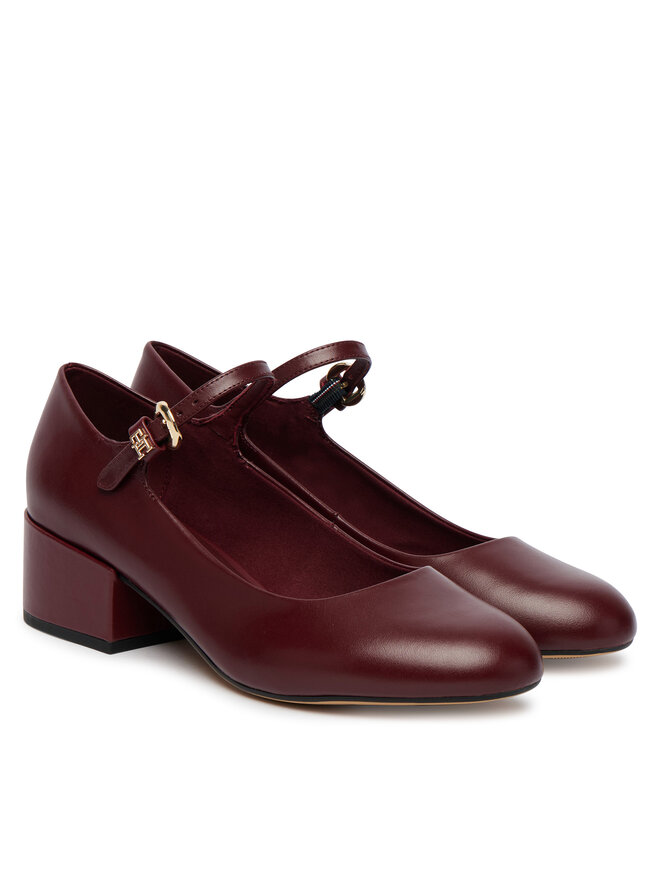 Tommy Hilfiger Pumps Tommy Hilfiger Heeled Maryjane Buckle FW0FW09347 Dunkelrot