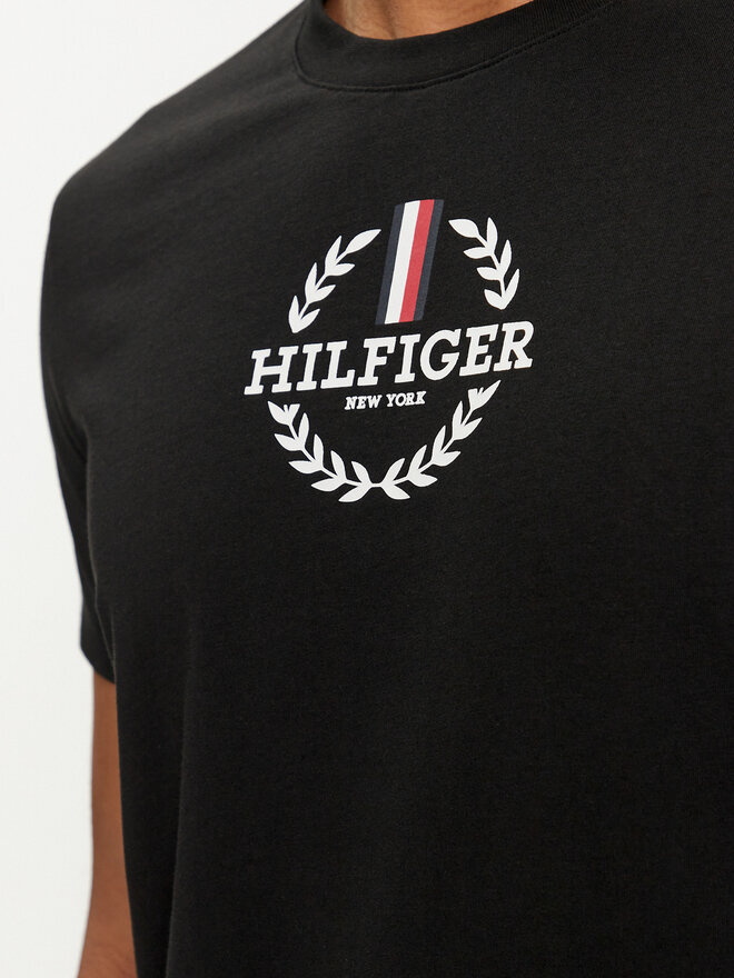 Tommy Hilfiger Tommy Hilfiger T-Shirt Global Stripe MW0MW34388 Μαύρο Regular Fit