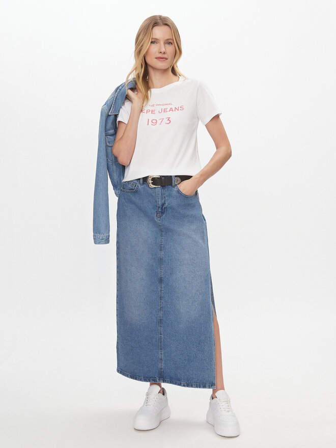 Pepe Jeans Pepe Jeans Póló Harbor PL505743 Fehér Regular Fit