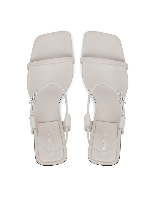 Calvin Klein Sandalen Calvin Klein Block Heel Sandal 75 Lth HW0HW02650 Grau