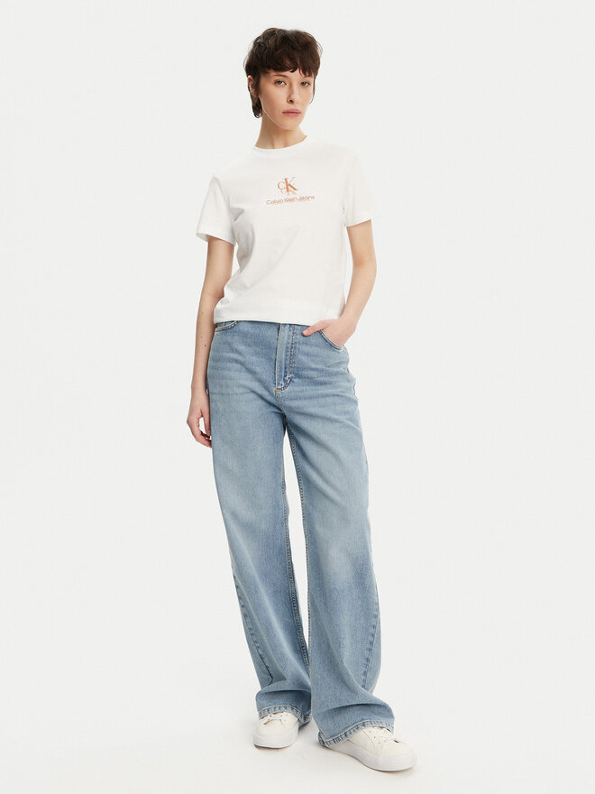 Calvin Klein Jeans Calvin Klein Jeans Camiseta Shadow Graphic J20J225545 Blanco Regular Fit