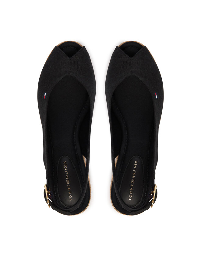 Tommy Hilfiger Espadrilles Tommy Hilfiger Mid Wedge Espad Slingback FW0FW09228 Schwarz