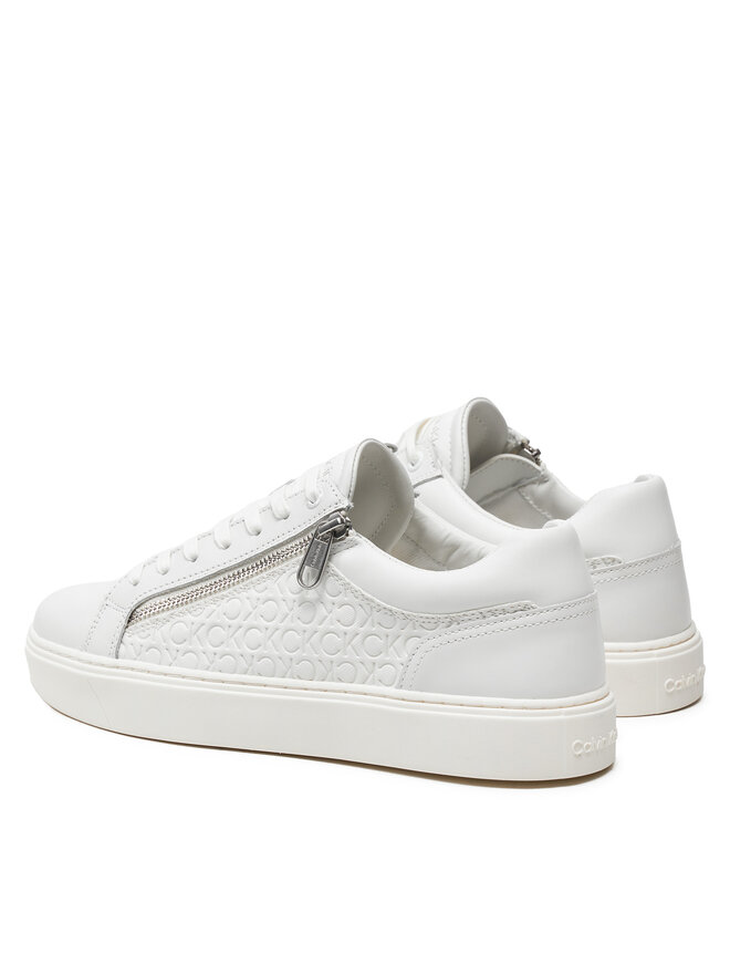 Calvin Klein Sneakers Calvin Klein Low Top Lace Up W/ Zip Mono HM0HM01496 Bianco