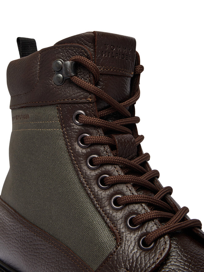Tommy Hilfiger Schnürschuhe Tommy Hilfiger Corporate Casual Mix W Wpm Boot FM0FM05988 Dunkelbraun