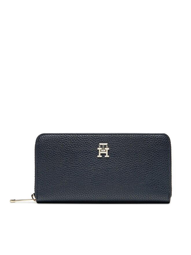 Tommy Hilfiger Cartera grande para mujer Tommy Hilfiger Emblem AW0AW15181 Azul marino