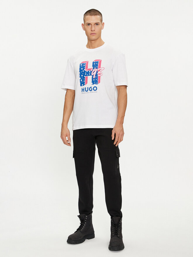 HUGO Hugo Marškinėliai Nentryle 50513411 Balta Relaxed Fit