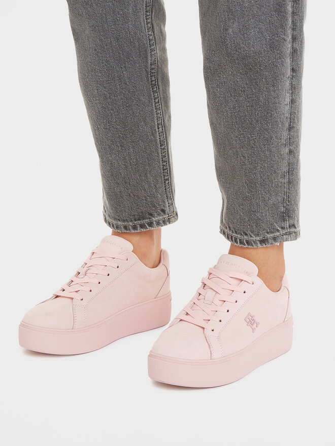 Tommy Hilfiger Sneakers Tommy Hilfiger Platform Court Sneaker Nubuck FW0FW07912 Rosa