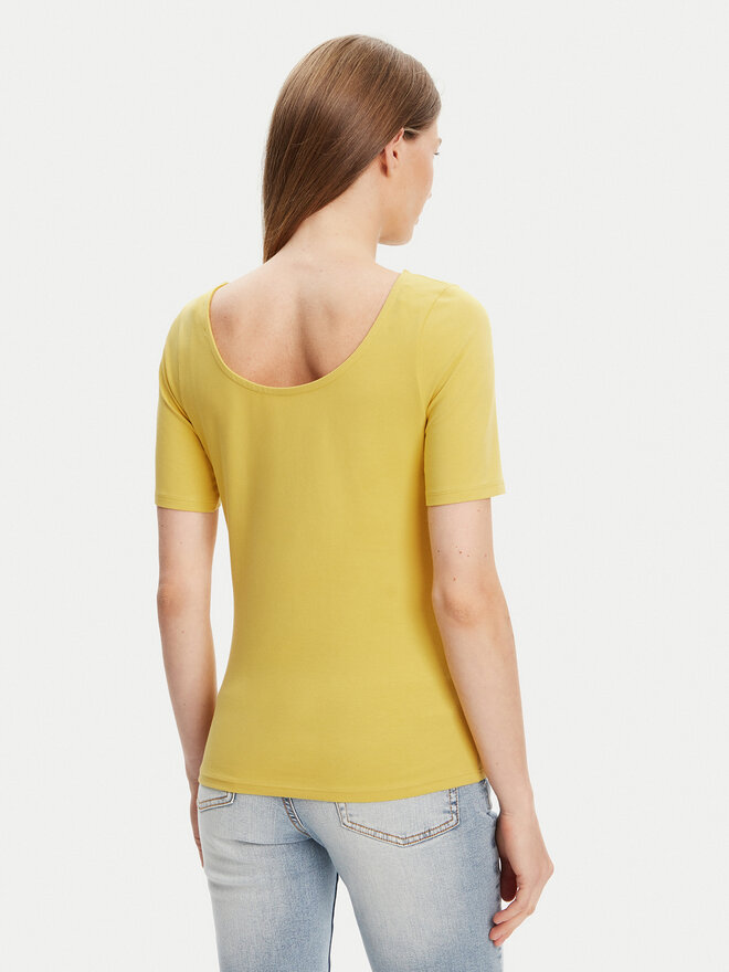 United Colors Of Benetton United Colors Of Benetton Marškinėliai 3FJHD109K Geltona Slim Fit