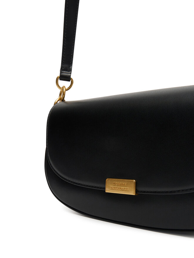 Tommy Hilfiger Ročna torba Tommy Hilfiger Iconic Leather Crossover AW0AW18204 Črna