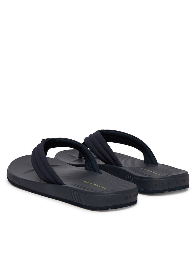 Tommy Hilfiger Zehentrenner Tommy Hilfiger Molded Hilfiger Lth Beach Sandal FM0FM05802 Dunkelblau