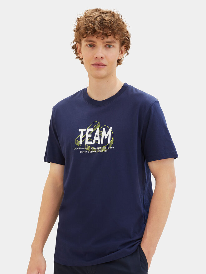 Tom Tailor Denim Tom Tailor Denim Majica 1040838 Mornarsko modra Regular Fit
