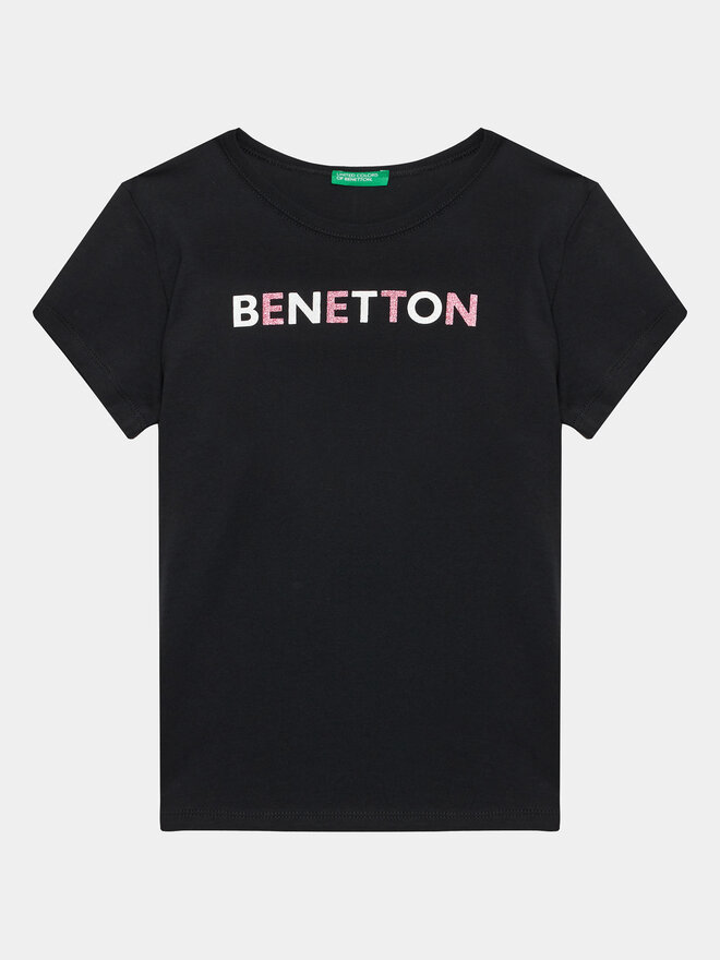 United Colors Of Benetton United Colors Of Benetton Marškinėliai 3I1XC10D1 Juoda Regular Fit
