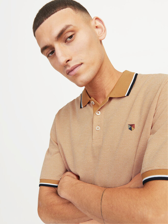 Jack&Jones Jack&Jones Pólóing Bluwin 12169064 Narancssárga Regular Fit