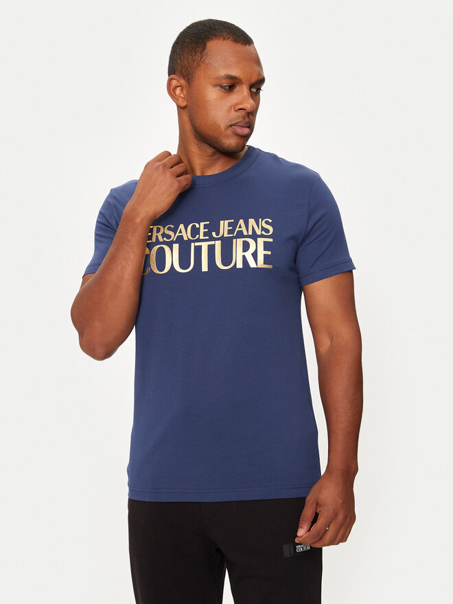 Versace Jeans Couture Versace Jeans Couture Póló 77GAHT05 Sötétkék Regular Fit
