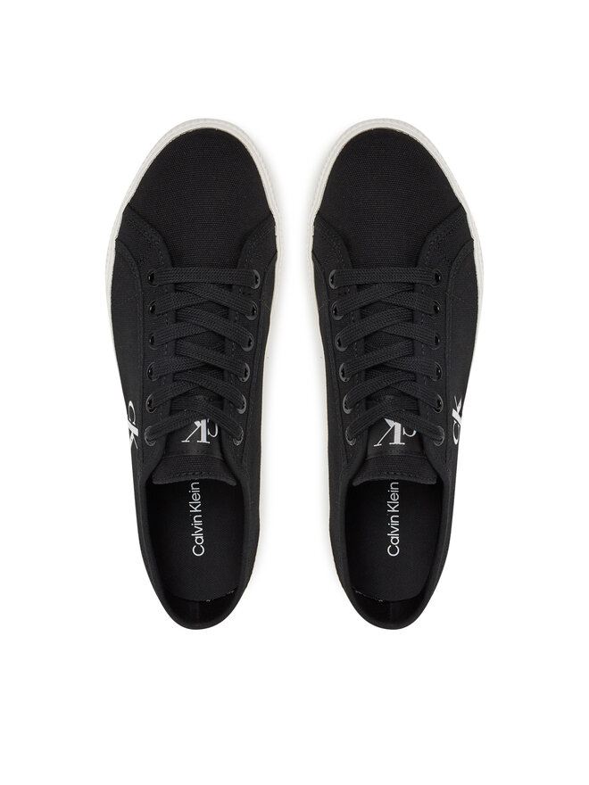 Calvin Klein Jeans Sneakers aus Stoff Calvin Klein Jeans Ess Vulc Low Cv Mg Wn YW0YW01762 Schwarz