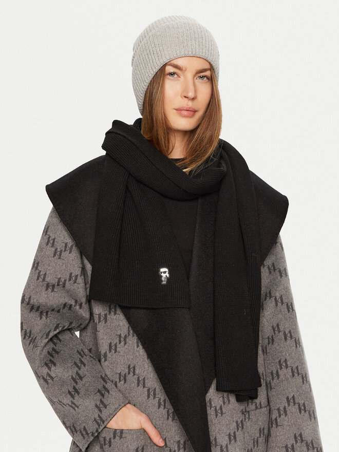 KARL LAGERFELD Зимен шал KARL LAGERFELD 246W3306 Черен