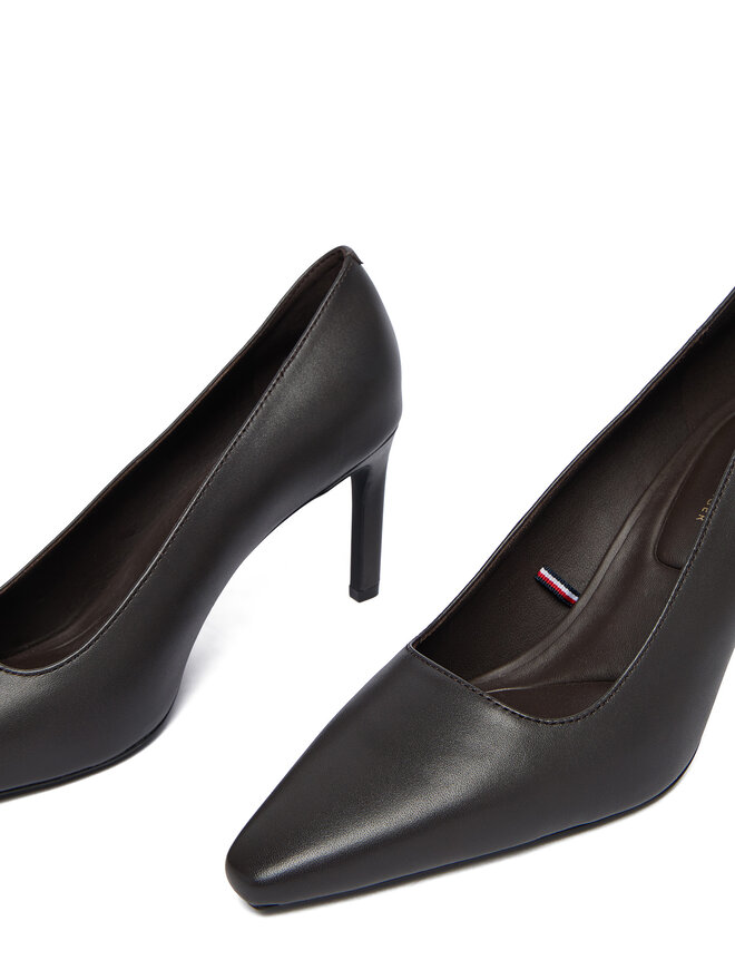 Tommy Hilfiger Pumps Tommy Hilfiger Th Logo Lth Pump Slanted Hl FW0FW09008 Schwarz