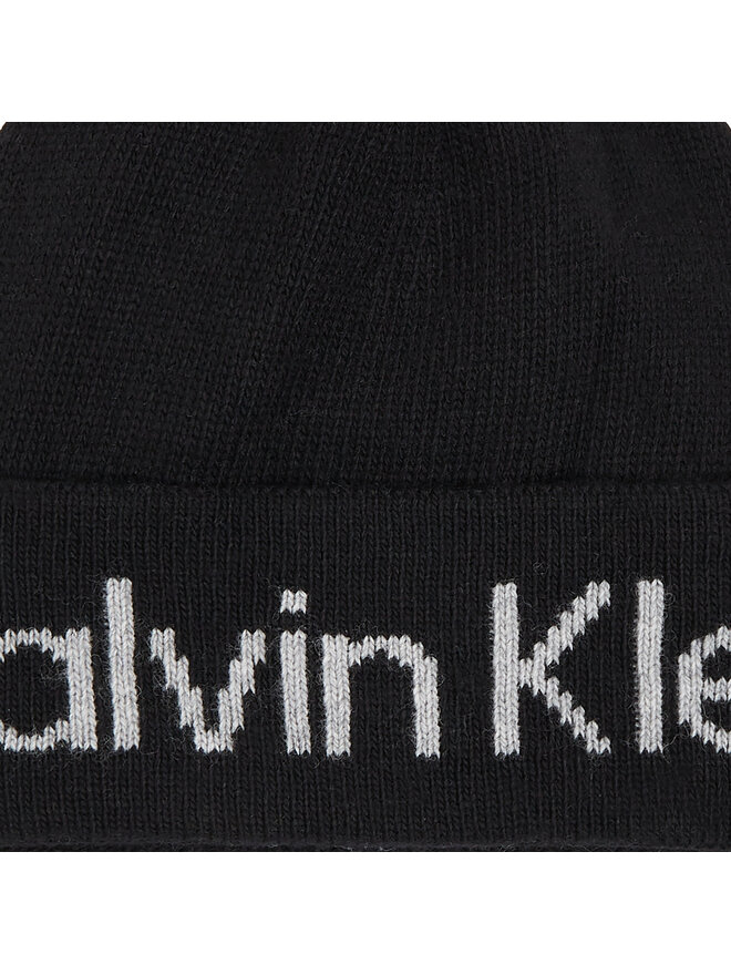 Calvin Klein Sapka Calvin Klein Logo Reverso Tonal Beanie K60K611151 Fekete