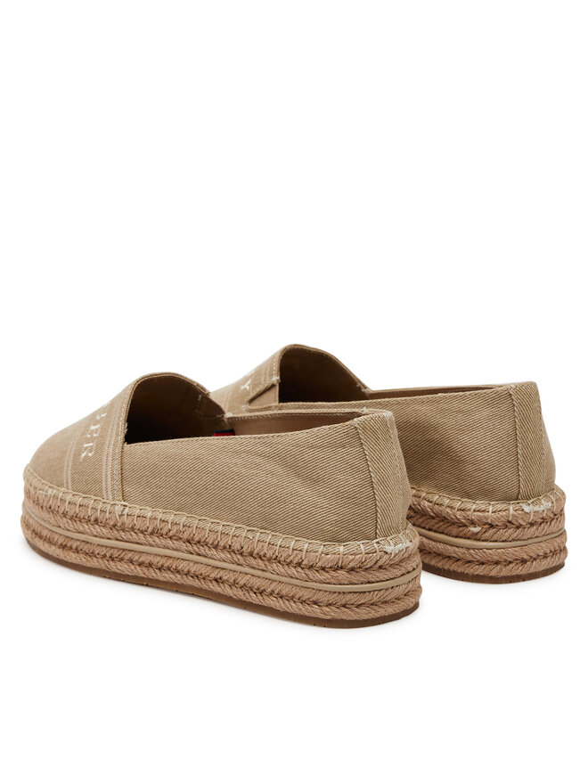 Tommy Hilfiger Espadrilės Tommy Hilfiger Denim Platform Espadrille FW0FW08543 Smėlio