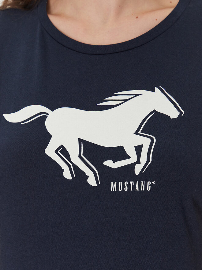 Mustang Mustang T-Shirt Loa 1016136 Σκούρο μπλε Slim Fit