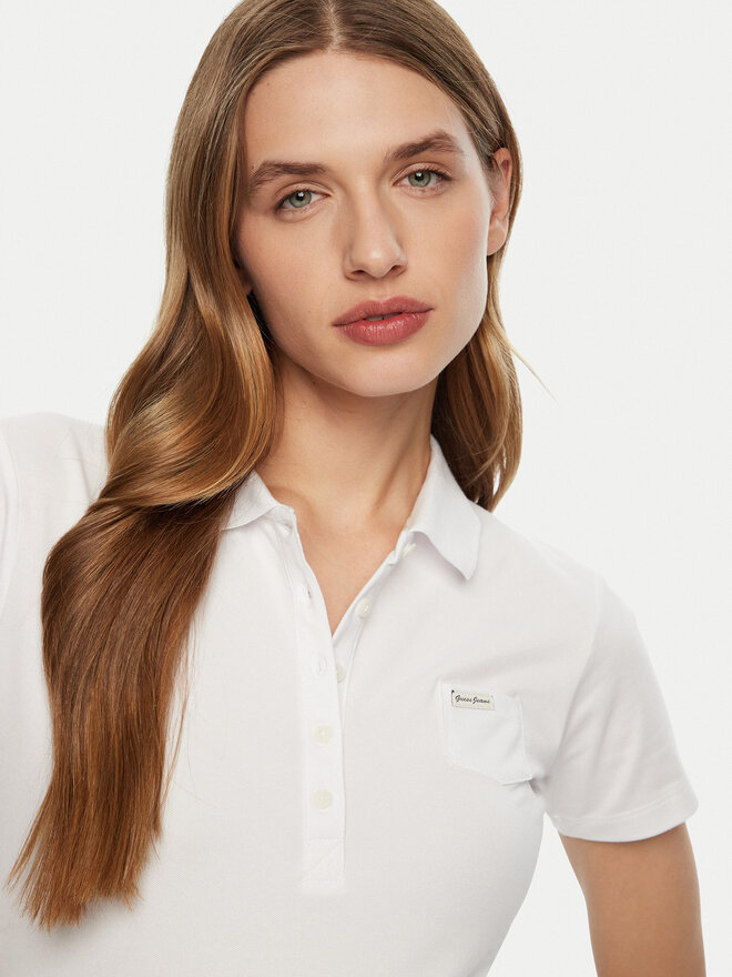 Guess Guess Поло W5RP47 KARS2 Білий Regular Fit