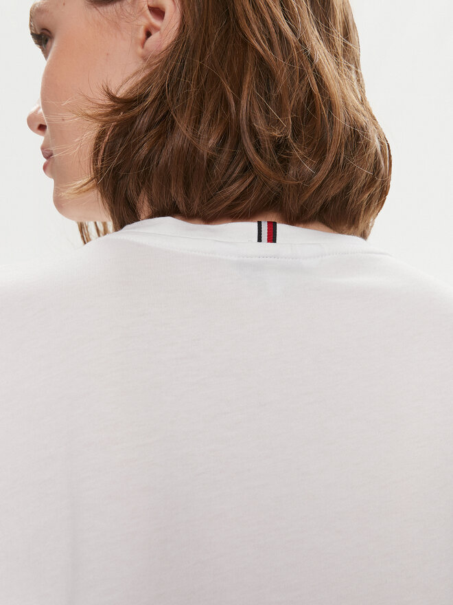 Tommy Hilfiger Tommy Hilfiger Póló Signature WW0WW41674 Fehér Regular Fit