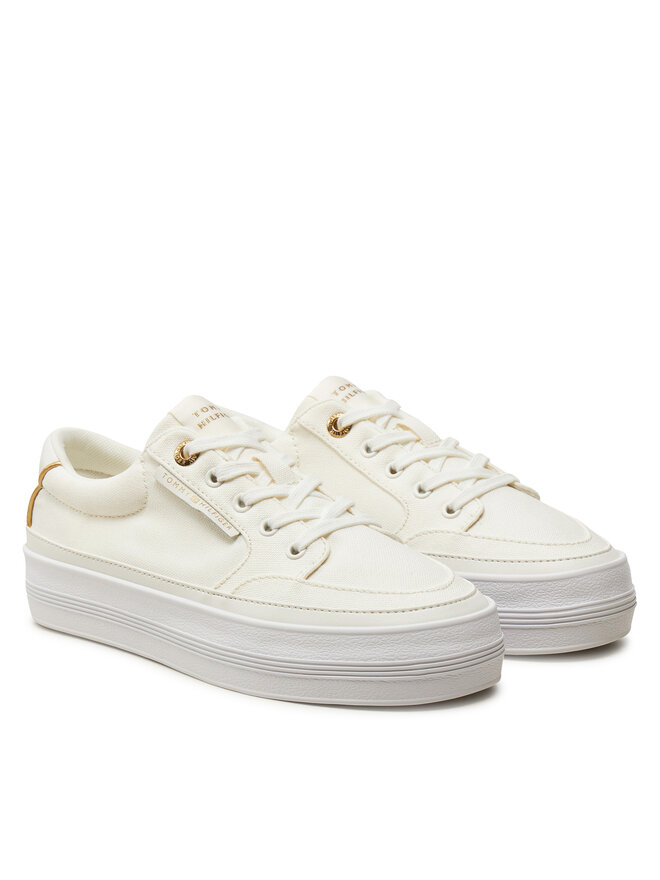 Tommy Hilfiger Tenisice Tommy Hilfiger Essential Vulc Textile Sneaker FW0FW08323 Écru
