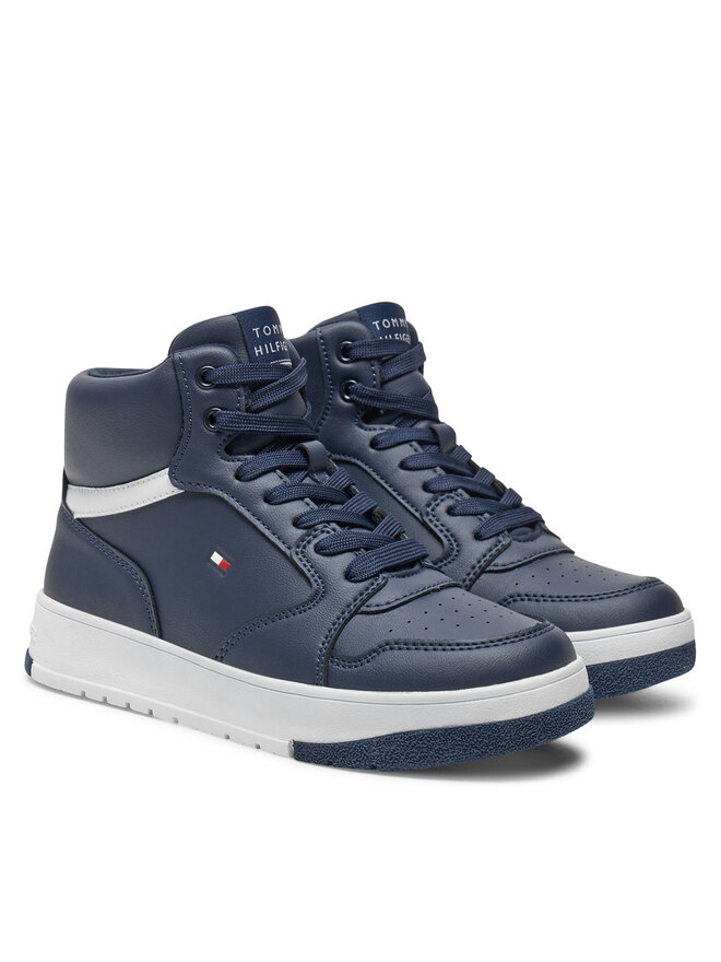 Tommy Hilfiger Tenisice Tommy Hilfiger Mid Cutlace-Up Sneaker T3X9-33641-1351 S Tamnoplava