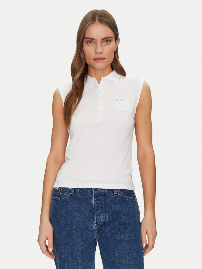 Guess Jeans Guess Jeans Poloshirt W5GP24 KCYR1 Weiß Regular Fit