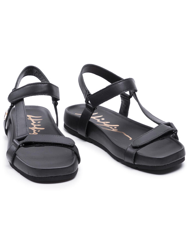 Tommy Hilfiger Sandalen Tommy Hilfiger Th Interlock Flat Sandal FW0FW05623 Schwarz