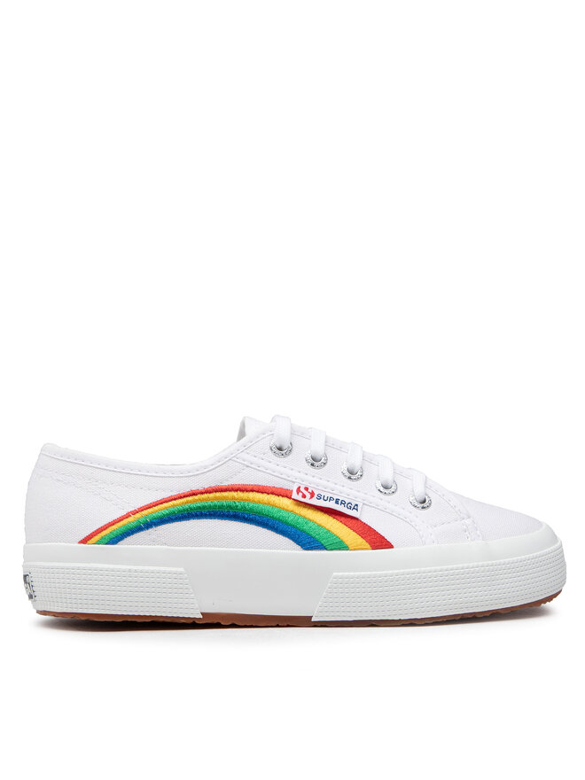 Superga white rainbow top