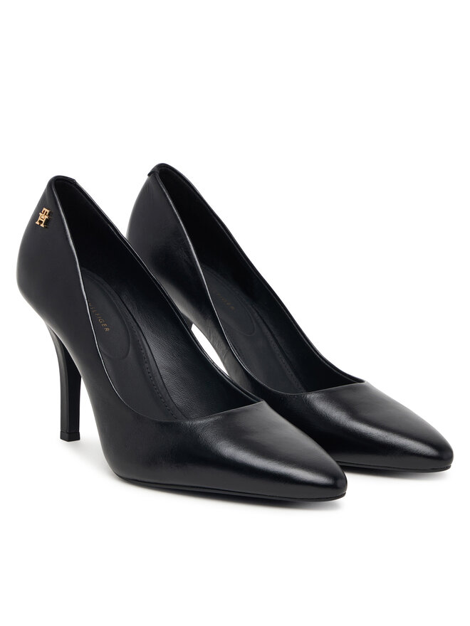Tommy Hilfiger High Heels Tommy Hilfiger High Heel Court Leather Shoe FW0FW09527 Schwarz