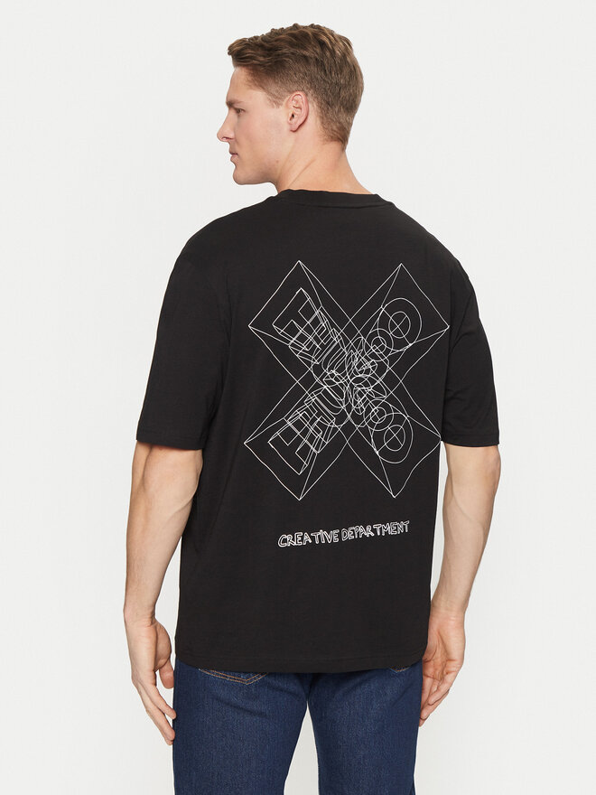 HUGO HUGO T-Shirt Nufrancos 50532095 Μαύρο Regular Fit