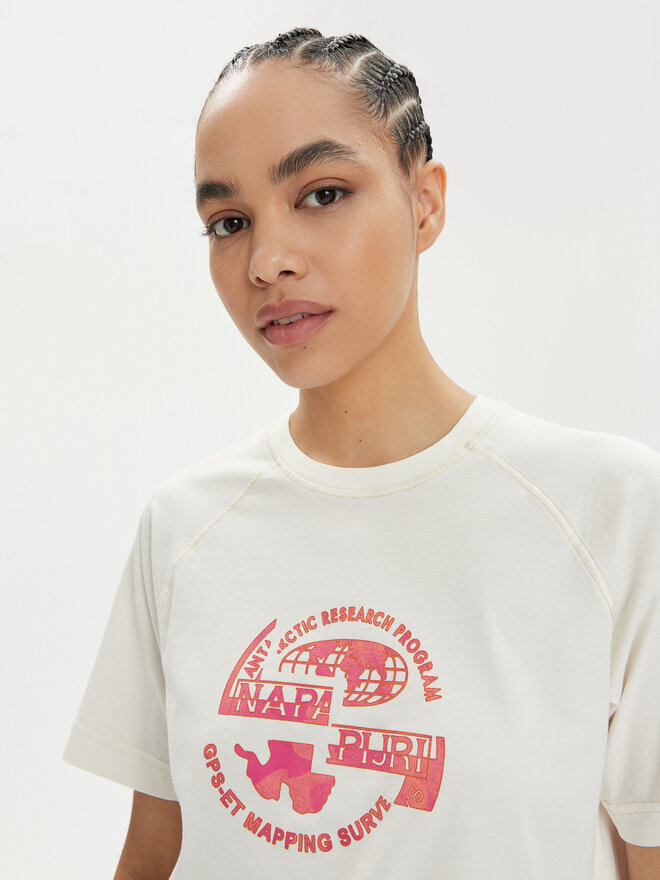 Napapijri Napapijri Camiseta S-Aberdeen NP0A4HOI Écru Regular Fit