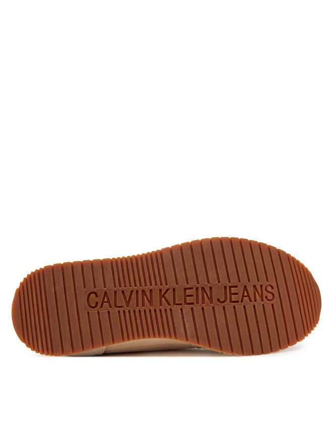 Calvin Klein Jeans Sneakers Calvin Klein Jeans Runner Sock Laceup Ny-Lth Wn YW0YW00840 Beige