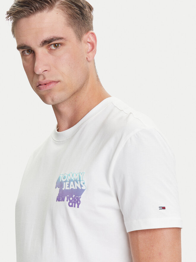 Tommy Jeans Tommy Jeans T-Shirt Stack Backprint DM0DM21589 Weiß Regular Fit