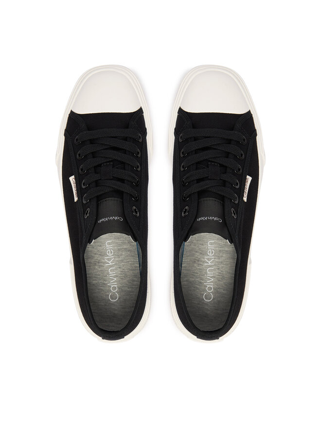 Calvin Klein Sneakers aus Stoff Calvin Klein Vulc Low Lace Up Canvas HW0HW02975 Schwarz