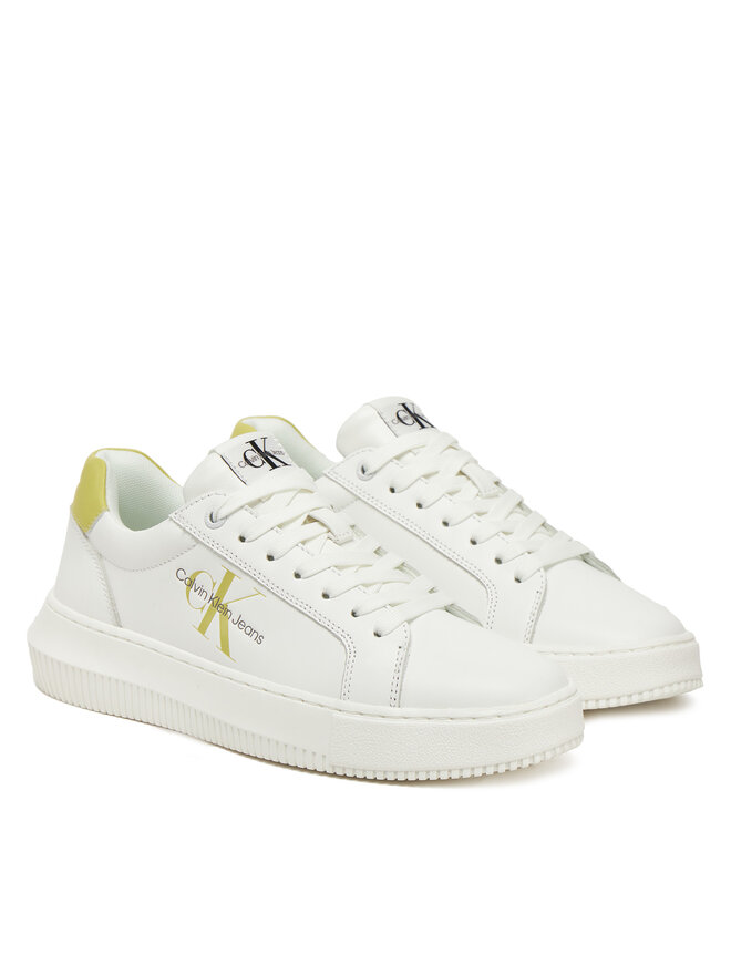 Calvin Klein Jeans Sneakersy Calvin Klein Jeans Chunky Cupsole Laceup Mon Lth YW0YW00823 Biały