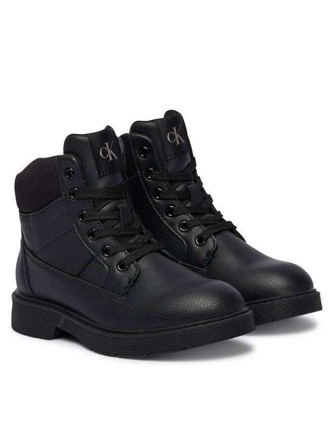 Calvin Klein Botines planos Calvin Klein Lace-Up Bootie V3X5-83187-1695 S Negro